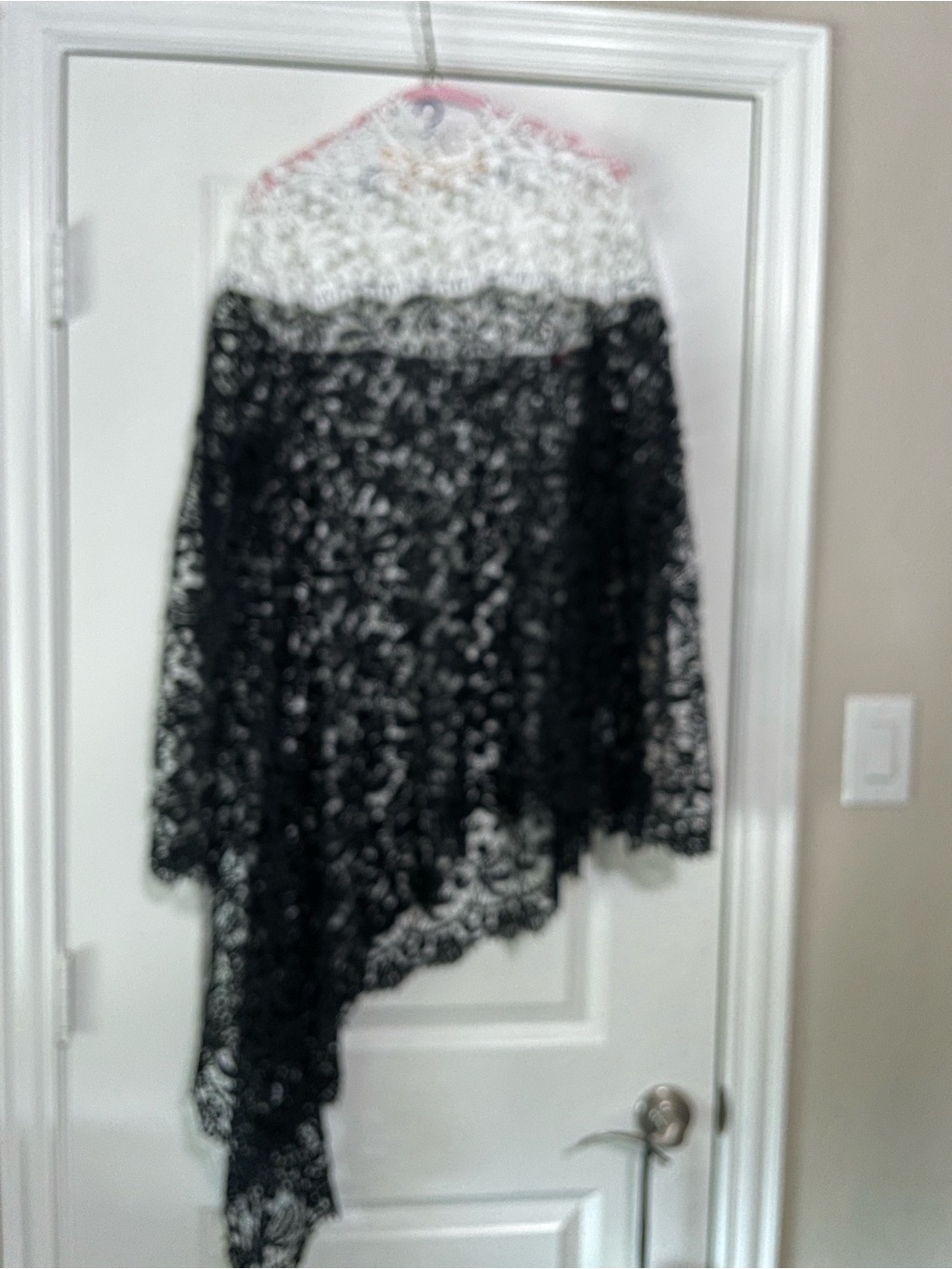 Black And White Lace Asymmetrical Overlay Top NWOT SZ XL